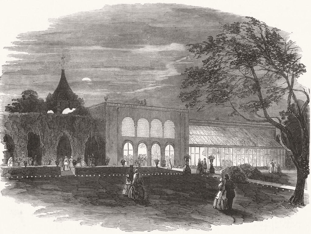 NETHERLANDS. Garden fete given by Lord Holland 1852 old antique print picture